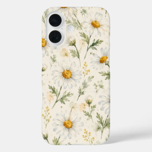 ウォーターカラー デイジー 野の花 植物画 Case-Mate iPhoneケース (裏面)