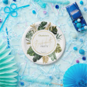 ウォーターカラー トロピカル ゴールド フォイル ブライズメイドパーティー ペーパープレート (パーティー)