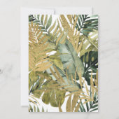 ウォーターカラー トロピカル ゴールド フォイル ブライズメイド パーティー 招待状 (裏面)