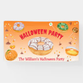 ウォーターカラー ドーナツハロウィンキャンディパーティー 横断幕 (横)