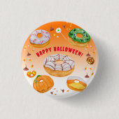 ウォーターカラー ドーナツ風ハロウィンキャンディ 缶バッジ (正面)