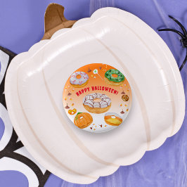 ウォーターカラー ドーナツ風ハロウィンキャンディ 缶バッジ