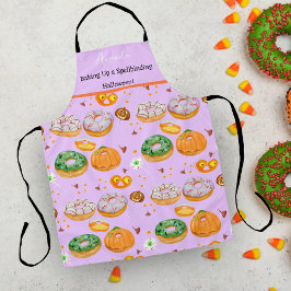ウォーターカラー ドーナツ ラブリー ハロウィン キャンディ エプロン
