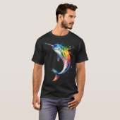 ウォーターカラー・ナルワル・シー・ユニコーン Tシャツ (正面フル)