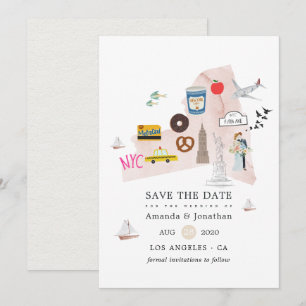 ウォーターカラー ニューヨーク アメリカ 結婚式 セーブザデート