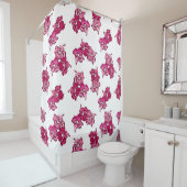 ウォーターカラー ハイビスカス ハワイアン トロピカル シャワーカーテン (インサイチュ)