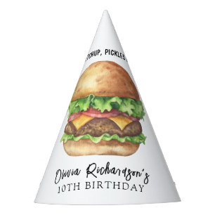 ウォーターカラー ハンバーガーパーティー 誕生日 パーティーハット