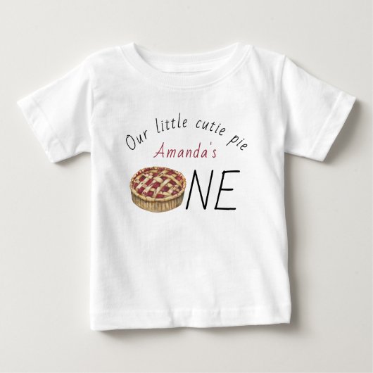 ウォーターカラー・パイ・キッズ・バースデー ベビーTシャツ (正面)