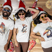 ウォーターカラー・パフィンのクリスマスコースタルアパレル Tシャツ