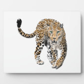 ウォーターカラー ヒョウ ジャングルキャット 絵画 アニマル グリーン フォトプラーク (正面)