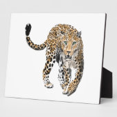 ウォーターカラー ヒョウ ジャングルキャット 絵画 アニマル グリーン フォトプラーク (側面)