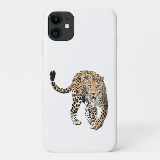ウォーターカラー ヒョウ ジャングル 猫 ペイント 動物 緑 Case-Mate iPhoneケース (裏面)