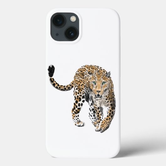 ウォーターカラー ヒョウ ジャングル 猫 ペイント 動物 緑 Case-Mate iPhoneケース (裏面)