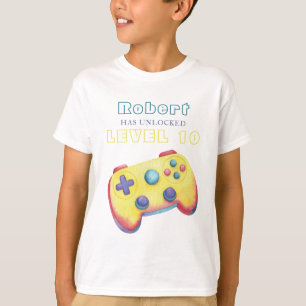 ウォーターカラー ビデオゲーム キッズ 誕生日 Tシャツ