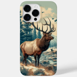 ウォーターカラー ビンテージエルクAIアート iPhone/iPadケース Case-Mate iPhone 14 Pro Maxケース