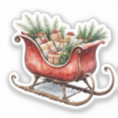 ウォーターカラー ビンテージ クリスマスソリ シール (正面)
