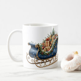 ウォーターカラー ビンテージ クリスマス そり コーヒーマグカップ