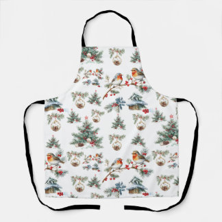 ウォーターカラー ビンテージ クリスマス シームレス パターン エプロン