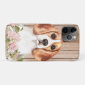 ウォーターカラー・ビーグルと花 Case-Mate iPhoneケース (裏面(横))