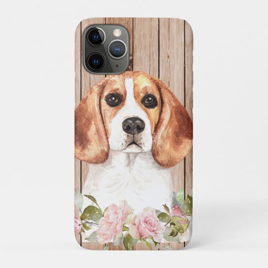 ウォーターカラー・ビーグルと花 Case-Mate iPhoneケース (裏)