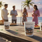 ウォーターカラー ビーチ カニ カスタムデザイン 紙コップ