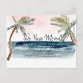 ウォーターカラー ビーチ ヤシ 移り 案内ポストカード (正面)