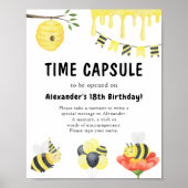 ウォーターカラー ビー・デイ タイムカプセル 1歳の誕生日 ポスター (正面)