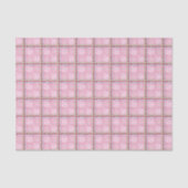 ウォーターカラー ピンクのチェック柄 薄葉紙 (正面)