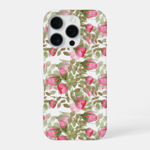 ウォーターカラー ピンクのバラ 花 フラワー ロマンティック プリンセス iPhone 16 PROケース