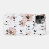 ウォーターカラー・ピンクの花のモノグラム Case-Mate iPhoneケース (裏面(横))