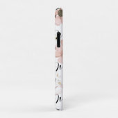 ウォーターカラー・ピンクの花のモノグラム Case-Mate iPhoneケース (裏面/右)
