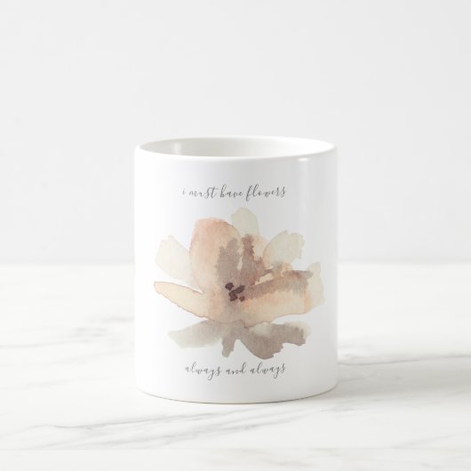 ウォーターカラー・ピンクの花モネコーヒーマグ コーヒーマグカップ (中央)