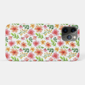 ウォーターカラー ピンクの花 パターン Case-Mate iPhoneケース (裏面(横))