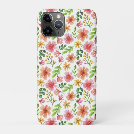 ウォーターカラー ピンクの花 パターン Case-Mate iPhoneケース (裏)