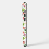 ウォーターカラー ピンクの花 パターン iPhoneケース (左側面)