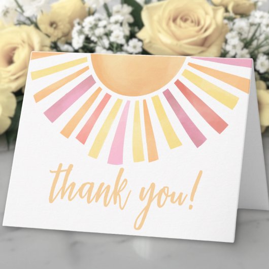 ウォーターカラー ピンクサンサン Thank You サンキューカード