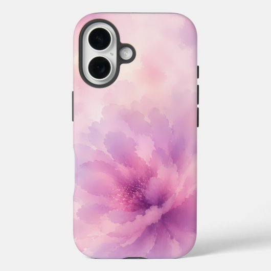 ウォーターカラー ピンク ラベンダー 花 抽象画 Case-Mate iPhoneケース (裏面)