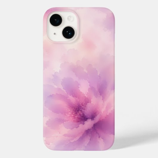 ウォーターカラー ピンク ラベンダー 花 抽象画 Case-Mate iPhoneケース (裏面)