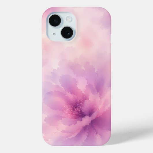 ウォーターカラー ピンク ラベンダー 花 抽象画 Case-Mate iPhoneケース (裏面)