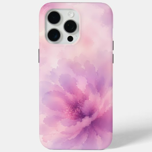 ウォーターカラー ピンク ラベンダー 花 抽象画 Case-Mate iPhoneケース (裏面)