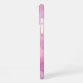 ウォーターカラー ピンク ラベンダー 花 抽象画 iPhoneケース (左側面)
