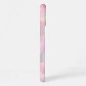 ウォーターカラー ピンク ラベンダー 花 抽象画 iPhoneケース (右側面)