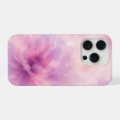 ウォーターカラー ピンク ラベンダー 花 抽象画 iPhoneケース (裏面横)