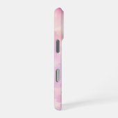 ウォーターカラー ピンク ラベンダー 花 抽象画 iPhoneケース (右側面)