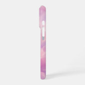 ウォーターカラー ピンク ラベンダー 花 抽象画 iPhoneケース (左側面)