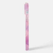 ウォーターカラー ピンク ラベンダー 花 抽象画 iPhoneケース (左側面)