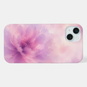 ウォーターカラー ピンク ラベンダー 花 抽象画 iPhoneケース (裏面横)