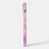 ウォーターカラー ピンク ラベンダー 花 抽象画 iPhoneケース (左側面)