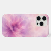 ウォーターカラー ピンク ラベンダー 花 抽象画 iPhoneケース (裏面横)