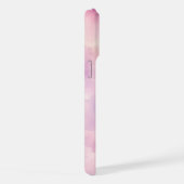 ウォーターカラー ピンク ラベンダー 花 抽象画 iPhoneケース (右側面)